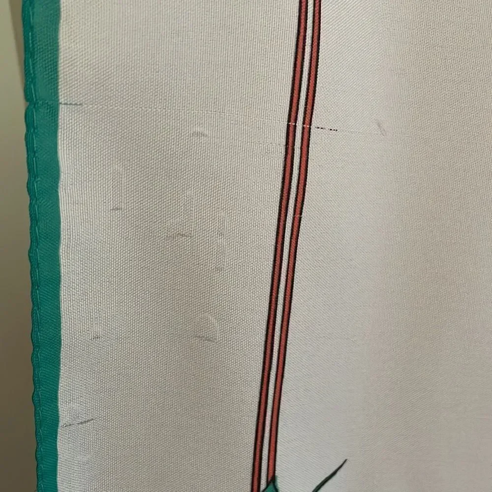 Vtg 70s/80s white‎ polyester floral large square scarf